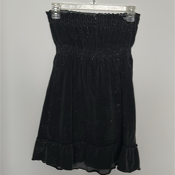 OCEAN PACIFIC Black Metallic Swim Coverup Dress Womens Size XS Strapless - Picture 6 of 11